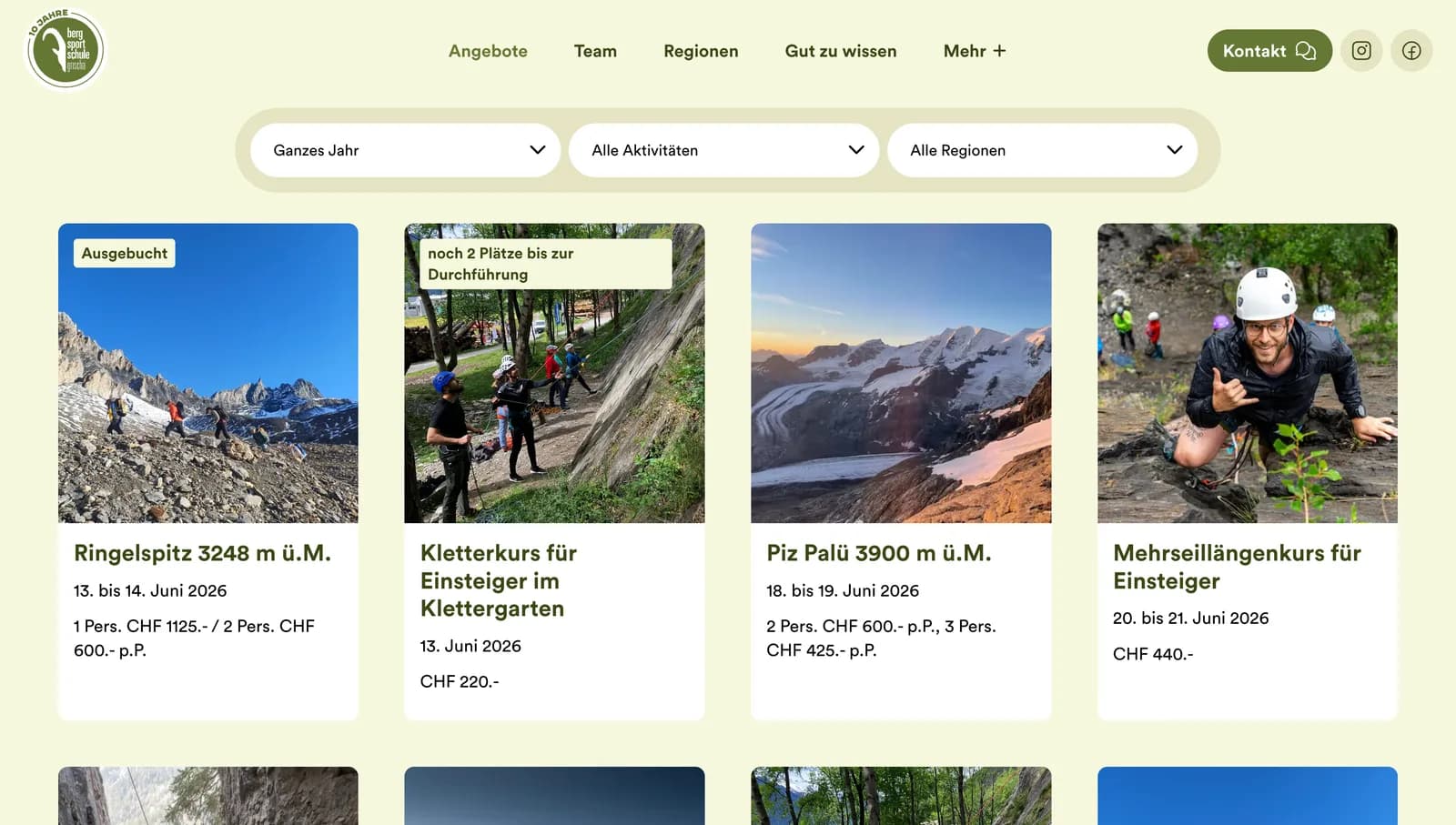 Course management for a mountain sports school with Eventless