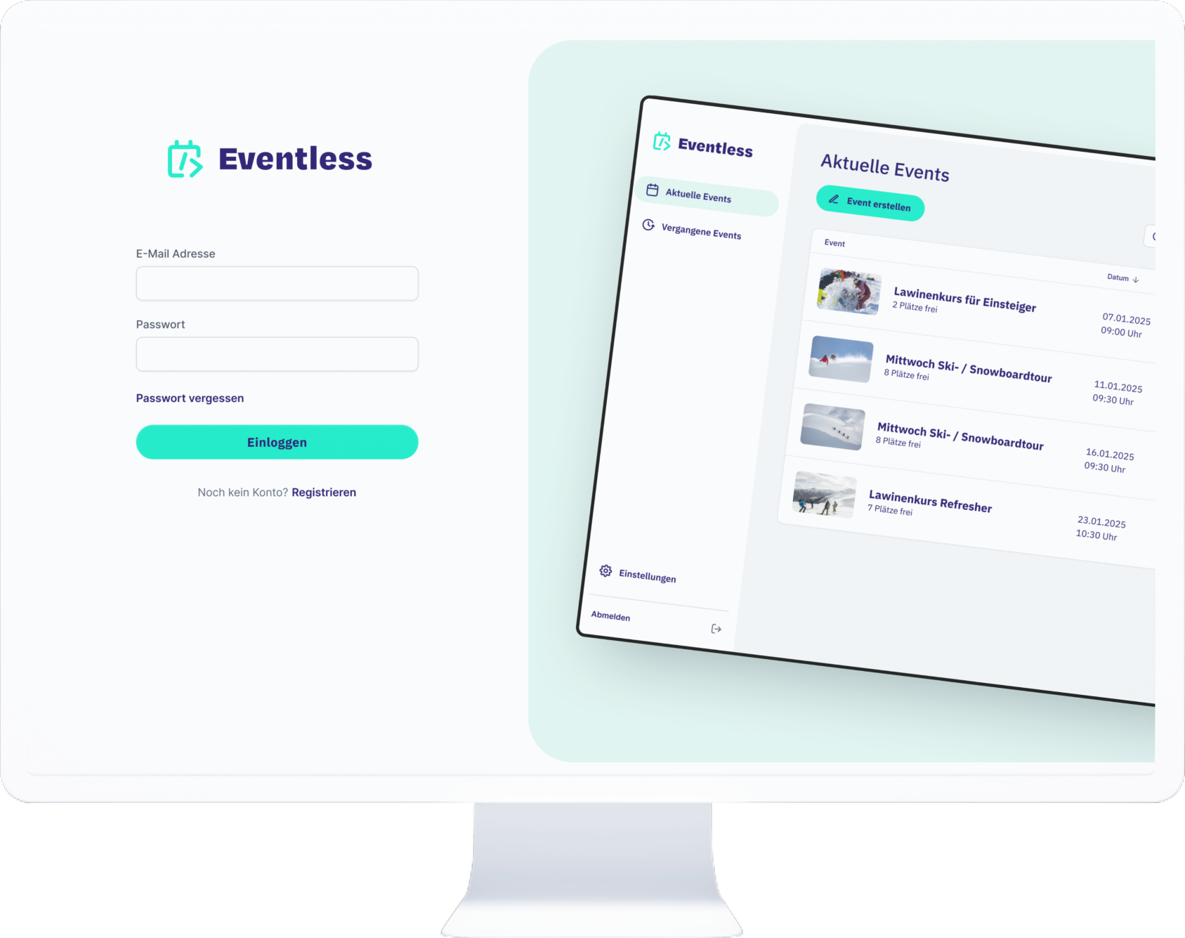 Eventless admin interface